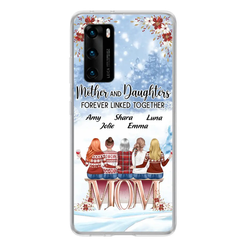 Personalized Mom Phone Case - Mother With Up to 4 Daughters - Gift Idea For Mother's Day From Daughter - Mother And Daughters Forever Linked Together - Case For Oppo/Xiaomi/Huawei