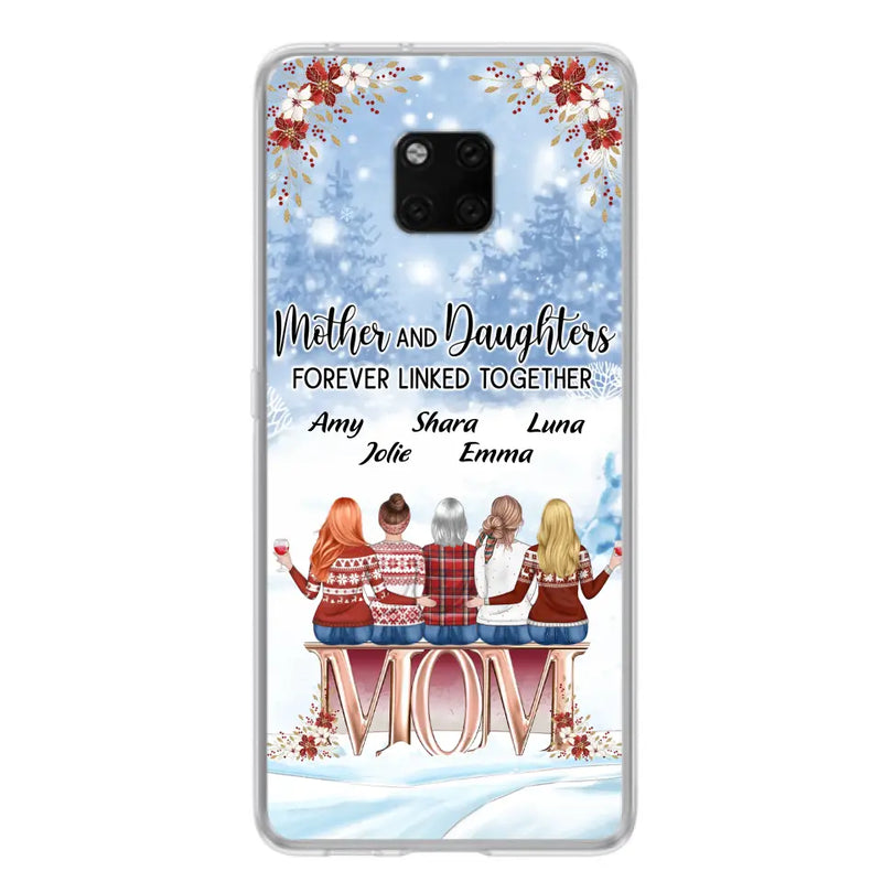 Personalized Mom Phone Case - Mother With Up to 4 Daughters - Gift Idea For Mother's Day From Daughter - Mother And Daughters Forever Linked Together - Case For Oppo/Xiaomi/Huawei