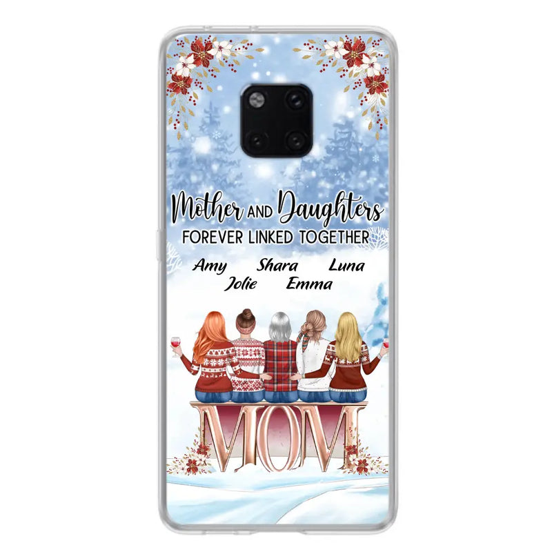 Personalized Mom Phone Case - Mother With Up to 4 Daughters - Gift Idea For Mother's Day From Daughter - Mother And Daughters Forever Linked Together - Case For Oppo/Xiaomi/Huawei