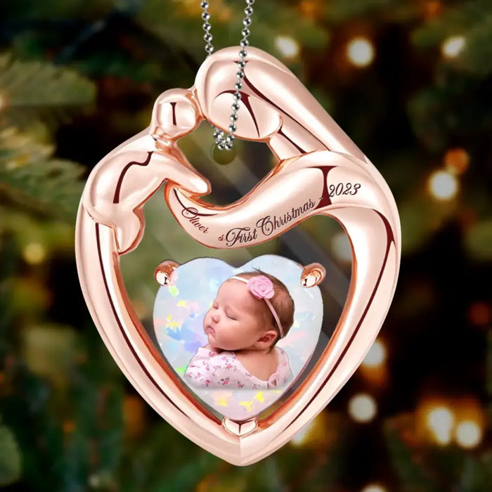 Custom Personalized Baby's First Christmas Acrylic Ornament - Christmas Gift Idea For Baby - Upload Photo
