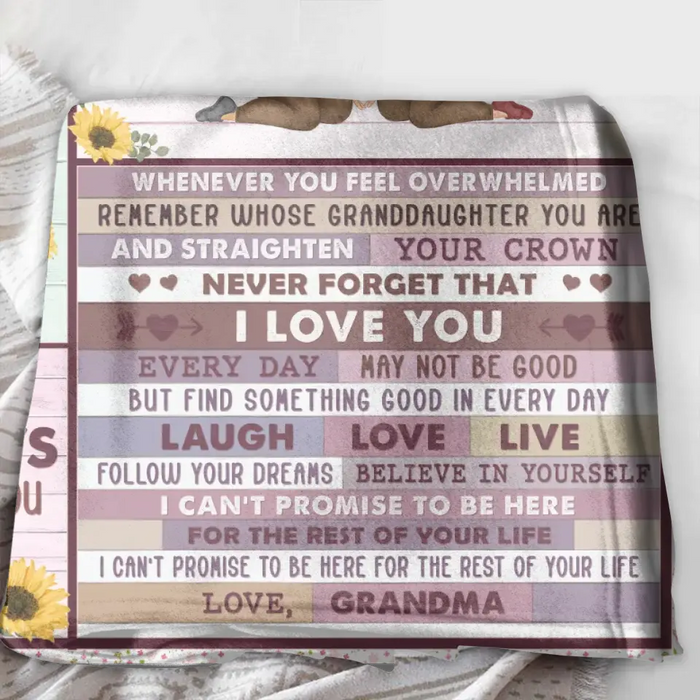 Personalized To My Granddaughter Quilt/Single Layer Fleece Blanket - Gift Idea For Granddaughter - You Are My Sunshine