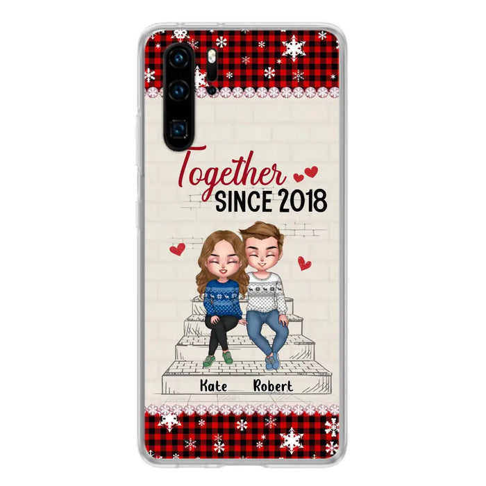 Custom Personalized Christmas Couple Phone Case - Christmas Gift Idea For Couple - Together Since 2018 - Case For Oppo/Xiaomi/Huawei