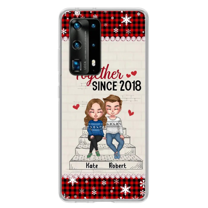 Custom Personalized Christmas Couple Phone Case - Christmas Gift Idea For Couple - Together Since 2018 - Case For Oppo/Xiaomi/Huawei