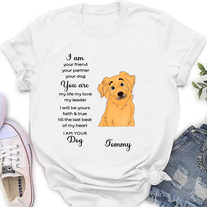 Custom Personalized Dog Shirt/ Hoodie - Gift For Dog Lover - I Am Your Friend Your Partner