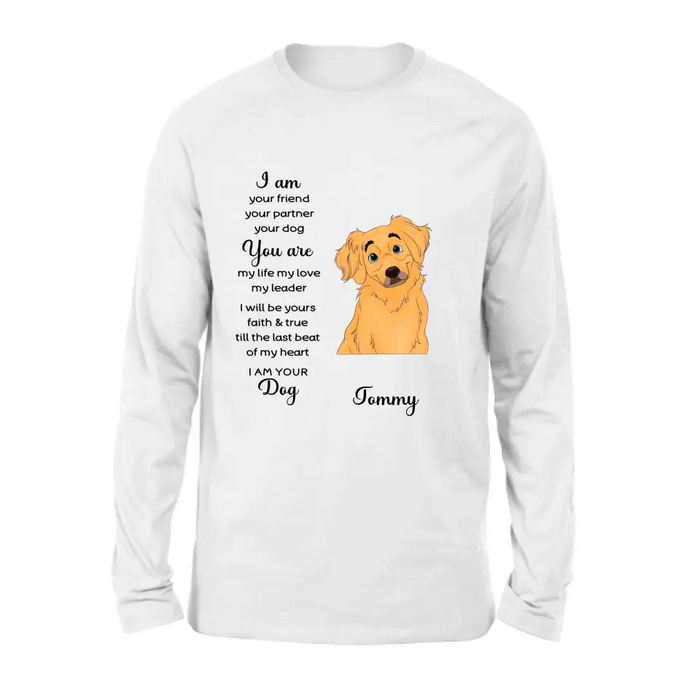 Custom Personalized Dog Shirt/ Hoodie - Gift For Dog Lover - I Am Your Friend Your Partner