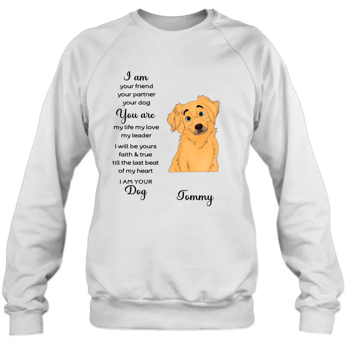 Custom Personalized Dog Shirt/ Hoodie - Gift For Dog Lover - I Am Your Friend Your Partner