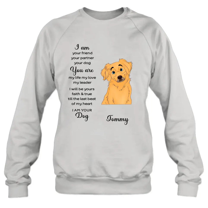 Custom Personalized Dog Shirt/ Hoodie - Gift For Dog Lover - I Am Your Friend Your Partner