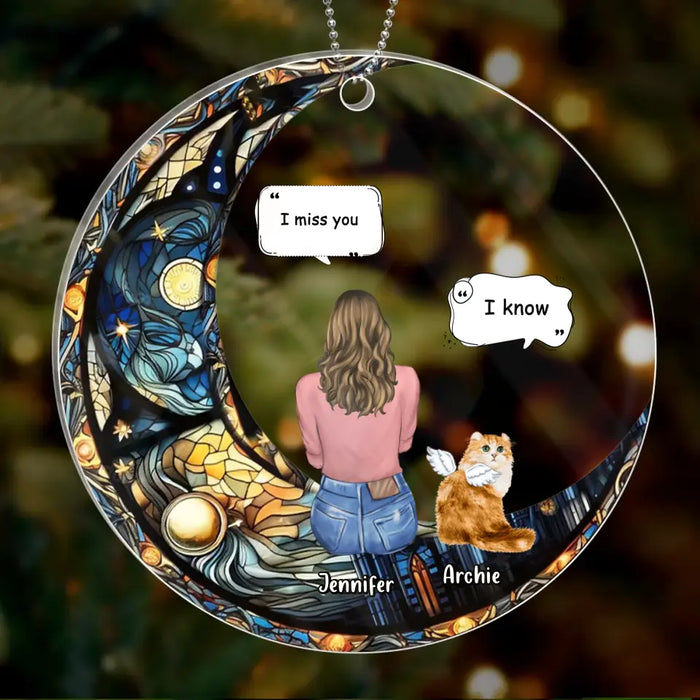 Custom Personalized Memorial Pet Circle Acrylic Ornament - Christmas Memorial Gift Idea For Dog/Cat/Rabbit Owners