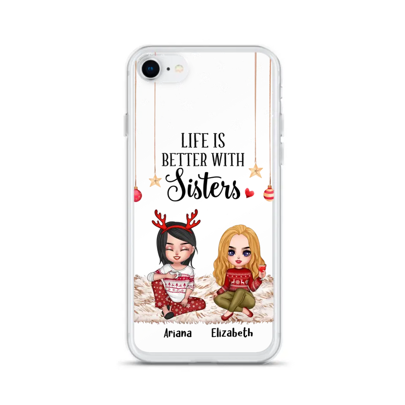 Personalized Besties Phone Case - Gift Idea For Friends/Sisters/Besties - Life Is Better With Sisters - Up to 5 People - Case For iPhone/Samsung