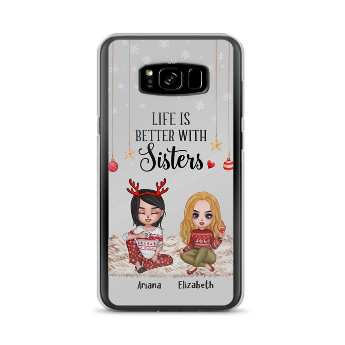 Custom Personalized Besties Phone Case - Gift Idea For Friends/Sisters/Besties - Life Is Better With Sisters - Upto 5 People - Case For iPhone/Samsung