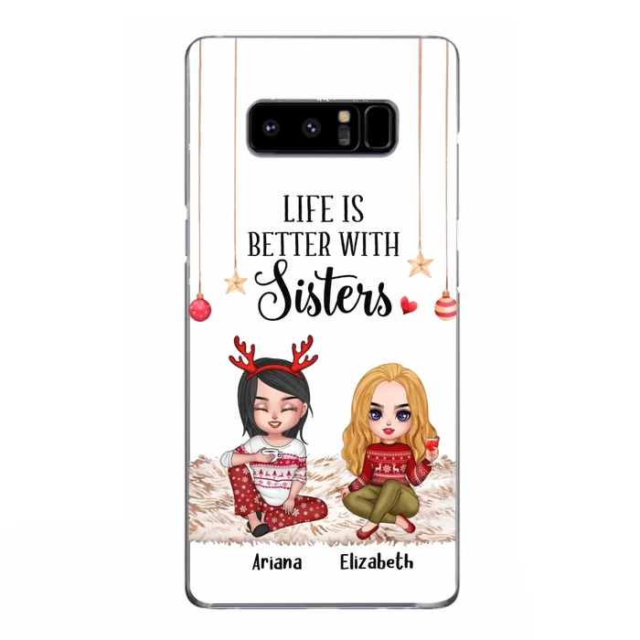 Custom Personalized Besties Phone Case - Gift Idea For Friends/Sisters/Besties - Life Is Better With Sisters - Upto 5 People - Case For iPhone/Samsung