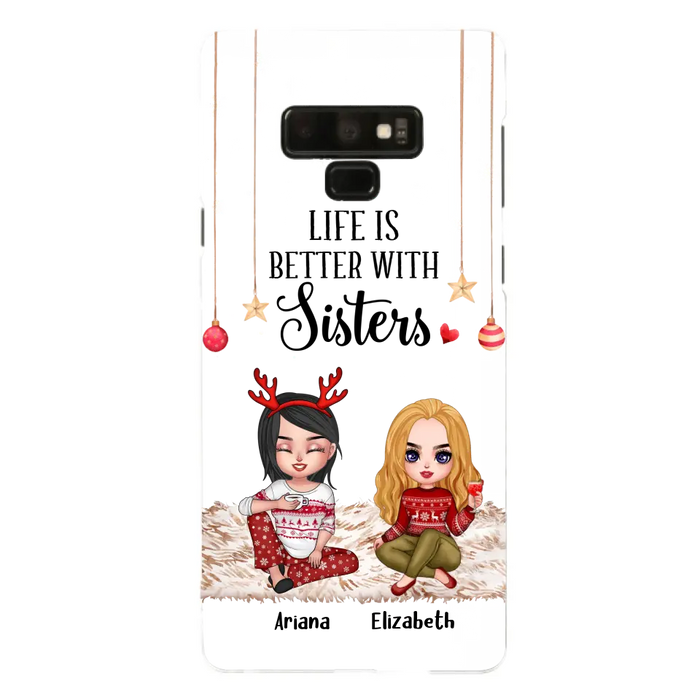 Custom Personalized Besties Phone Case - Gift Idea For Friends/Sisters/Besties - Life Is Better With Sisters - Upto 5 People - Case For iPhone/Samsung