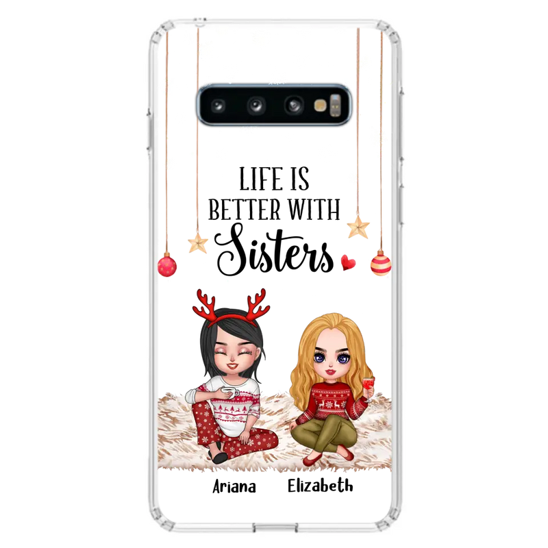 Personalized Besties Phone Case - Gift Idea For Friends/Sisters/Besties - Life Is Better With Sisters - Up to 5 People - Case For iPhone/Samsung