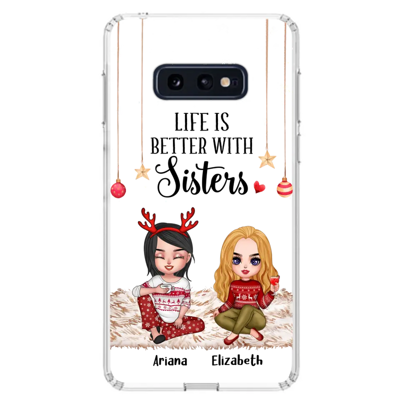 Personalized Besties Phone Case - Gift Idea For Friends/Sisters/Besties - Life Is Better With Sisters - Up to 5 People - Case For iPhone/Samsung