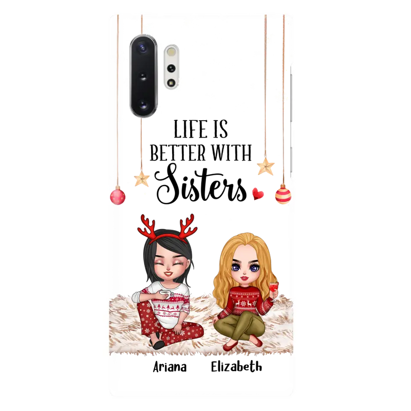 Personalized Besties Phone Case - Gift Idea For Friends/Sisters/Besties - Life Is Better With Sisters - Up to 5 People - Case For iPhone/Samsung