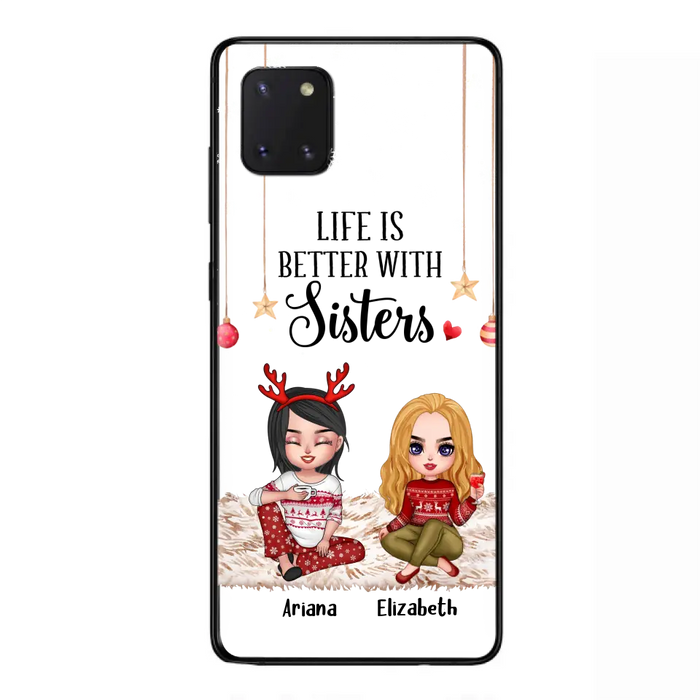 Custom Personalized Besties Phone Case - Gift Idea For Friends/Sisters/Besties - Life Is Better With Sisters - Upto 5 People - Case For iPhone/Samsung