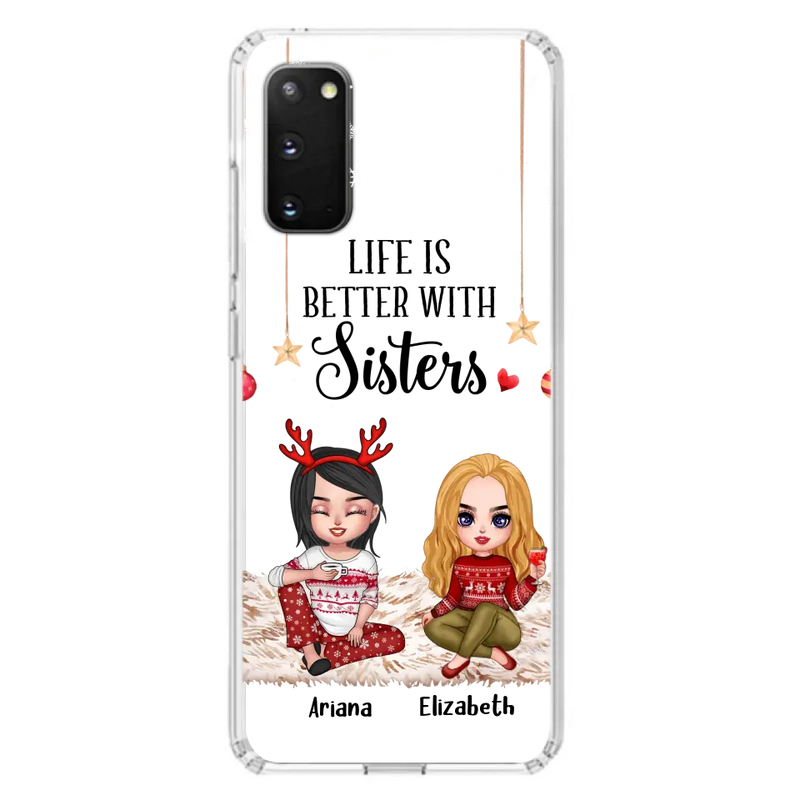 Personalized Besties Phone Case - Gift Idea For Friends/Sisters/Besties - Life Is Better With Sisters - Up to 5 People - Case For iPhone/Samsung