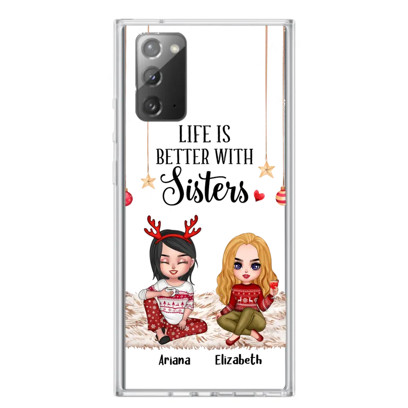 Personalized Besties Phone Case - Gift Idea For Friends/Sisters/Besties - Life Is Better With Sisters - Up to 5 People - Case For iPhone/Samsung