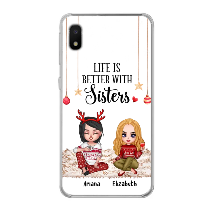 Custom Personalized Besties Phone Case - Gift Idea For Friends/Sisters/Besties - Life Is Better With Sisters - Upto 5 People - Case For iPhone/Samsung