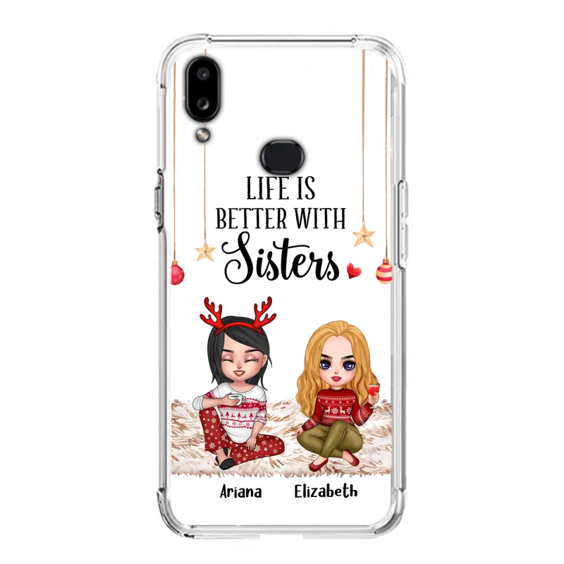 Personalized Besties Phone Case - Gift Idea For Friends/Sisters/Besties - Life Is Better With Sisters - Up to 5 People - Case For iPhone/Samsung