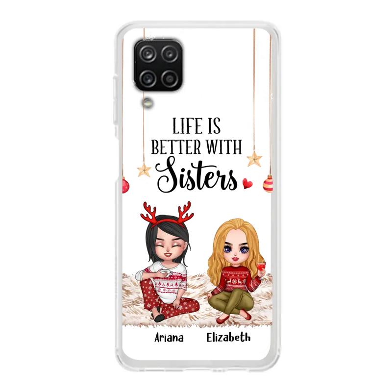 Personalized Besties Phone Case - Gift Idea For Friends/Sisters/Besties - Life Is Better With Sisters - Up to 5 People - Case For iPhone/Samsung
