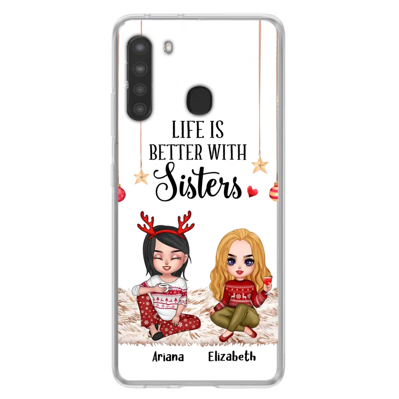 Personalized Besties Phone Case - Gift Idea For Friends/Sisters/Besties - Life Is Better With Sisters - Up to 5 People - Case For iPhone/Samsung