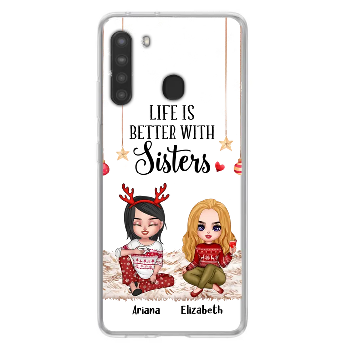 Custom Personalized Besties Phone Case - Gift Idea For Friends/Sisters/Besties - Life Is Better With Sisters - Upto 5 People - Case For iPhone/Samsung