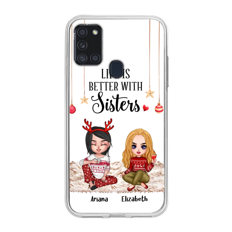 Personalized Besties Phone Case - Gift Idea For Friends/Sisters/Besties - Life Is Better With Sisters - Up to 5 People - Case For iPhone/Samsung