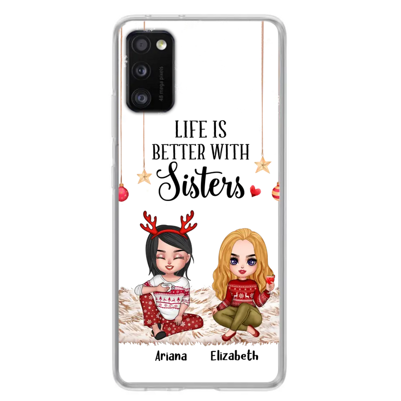 Personalized Besties Phone Case - Gift Idea For Friends/Sisters/Besties - Life Is Better With Sisters - Up to 5 People - Case For iPhone/Samsung