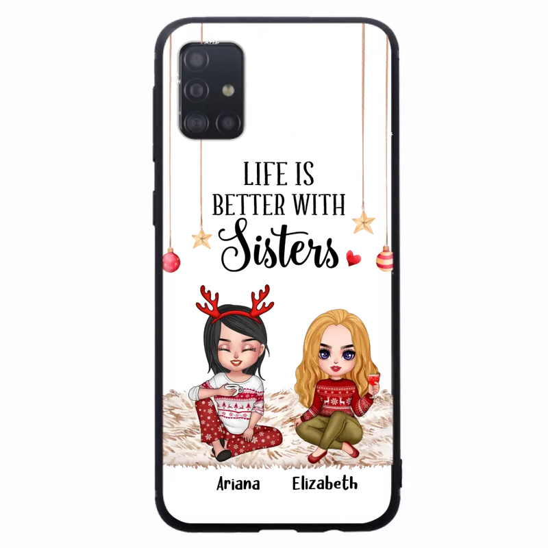 Personalized Besties Phone Case - Gift Idea For Friends/Sisters/Besties - Life Is Better With Sisters - Up to 5 People - Case For iPhone/Samsung