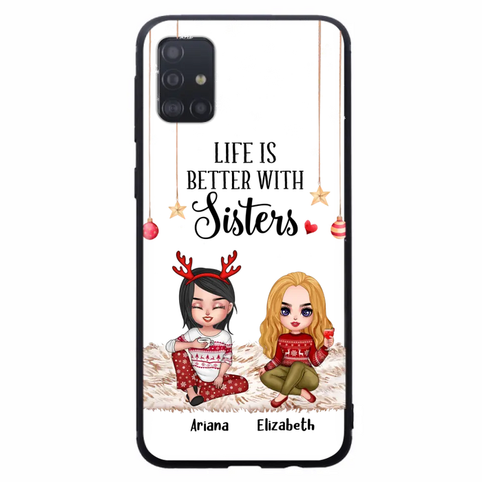 Custom Personalized Besties Phone Case - Gift Idea For Friends/Sisters/Besties - Life Is Better With Sisters - Upto 5 People - Case For iPhone/Samsung