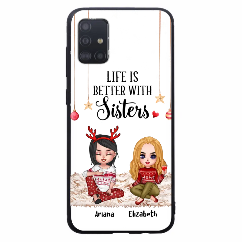 Personalized Besties Phone Case - Gift Idea For Friends/Sisters/Besties - Life Is Better With Sisters - Up to 5 People - Case For iPhone/Samsung