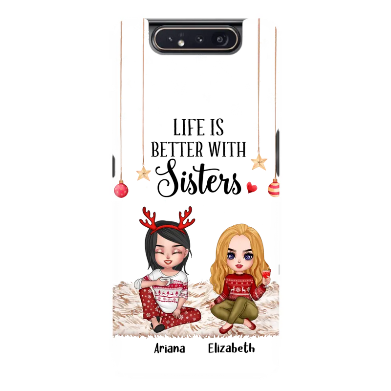 Personalized Besties Phone Case - Gift Idea For Friends/Sisters/Besties - Life Is Better With Sisters - Up to 5 People - Case For iPhone/Samsung