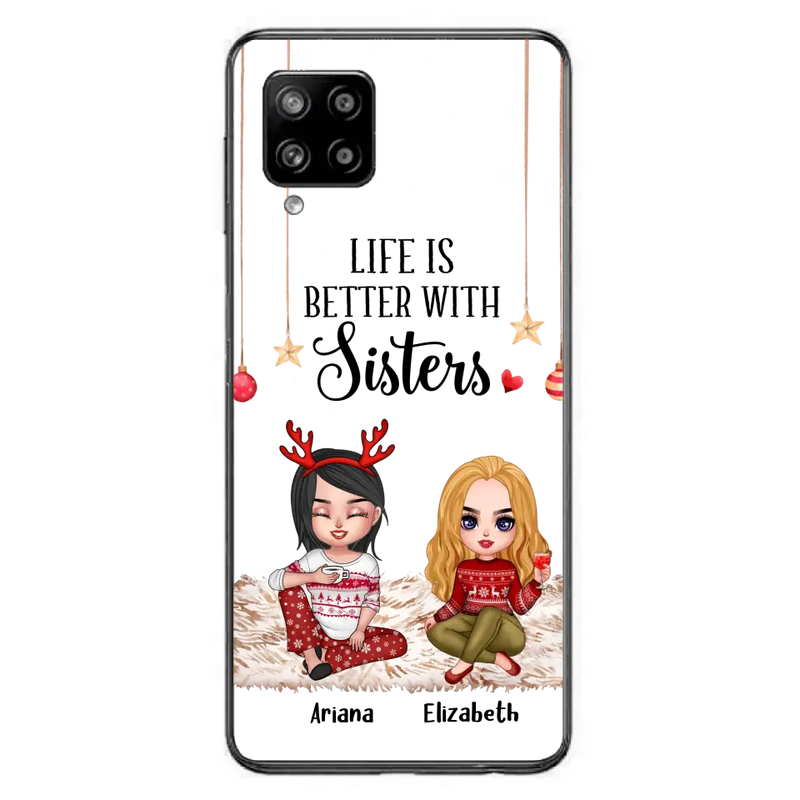 Personalized Besties Phone Case - Gift Idea For Friends/Sisters/Besties - Life Is Better With Sisters - Up to 5 People - Case For iPhone/Samsung