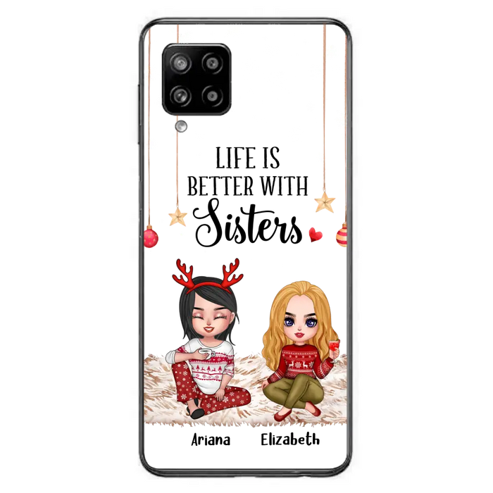 Custom Personalized Besties Phone Case - Gift Idea For Friends/Sisters/Besties - Life Is Better With Sisters - Upto 5 People - Case For iPhone/Samsung