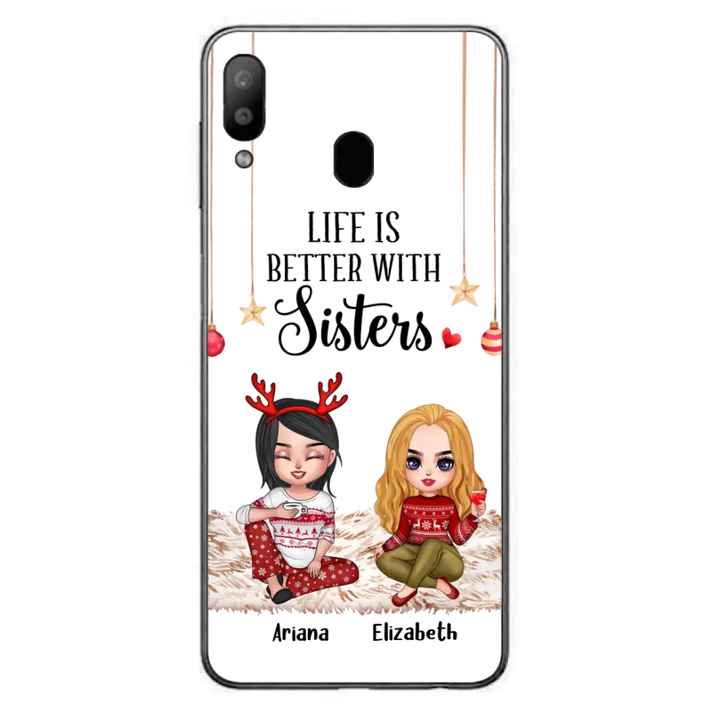 Personalized Besties Phone Case - Gift Idea For Friends/Sisters/Besties - Life Is Better With Sisters - Up to 5 People - Case For iPhone/Samsung