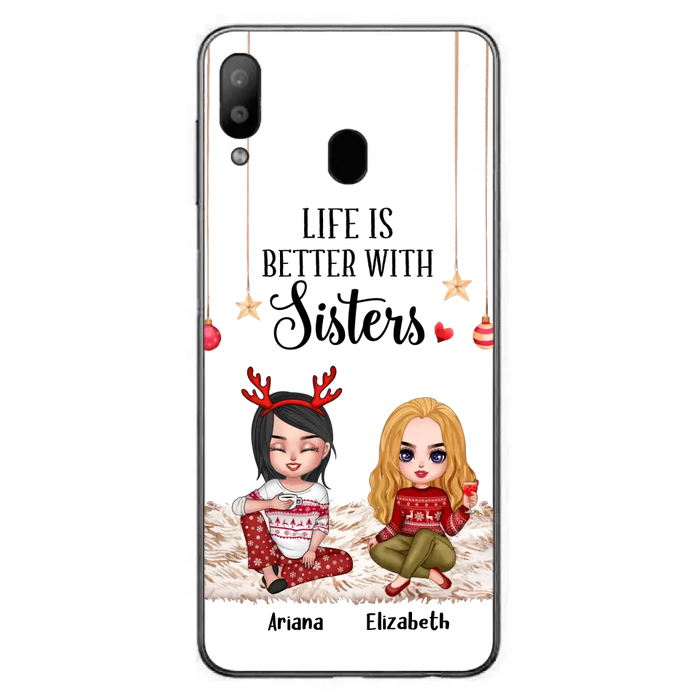 Custom Personalized Besties Phone Case - Gift Idea For Friends/Sisters/Besties - Life Is Better With Sisters - Upto 5 People - Case For iPhone/Samsung