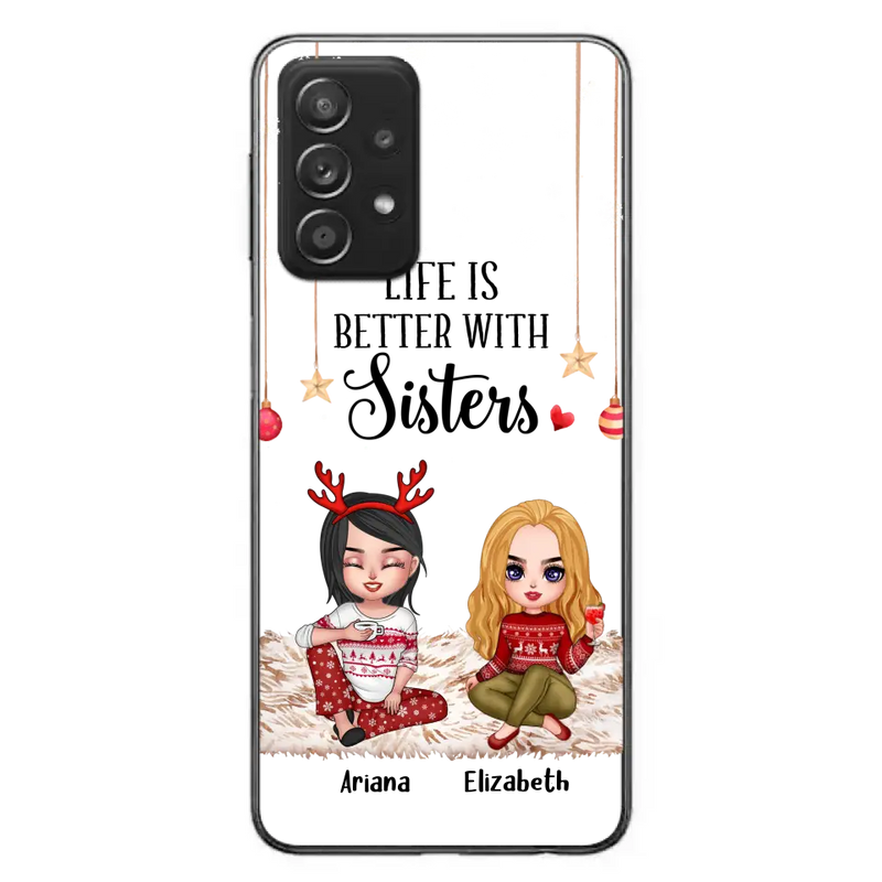 Personalized Besties Phone Case - Gift Idea For Friends/Sisters/Besties - Life Is Better With Sisters - Up to 5 People - Case For iPhone/Samsung