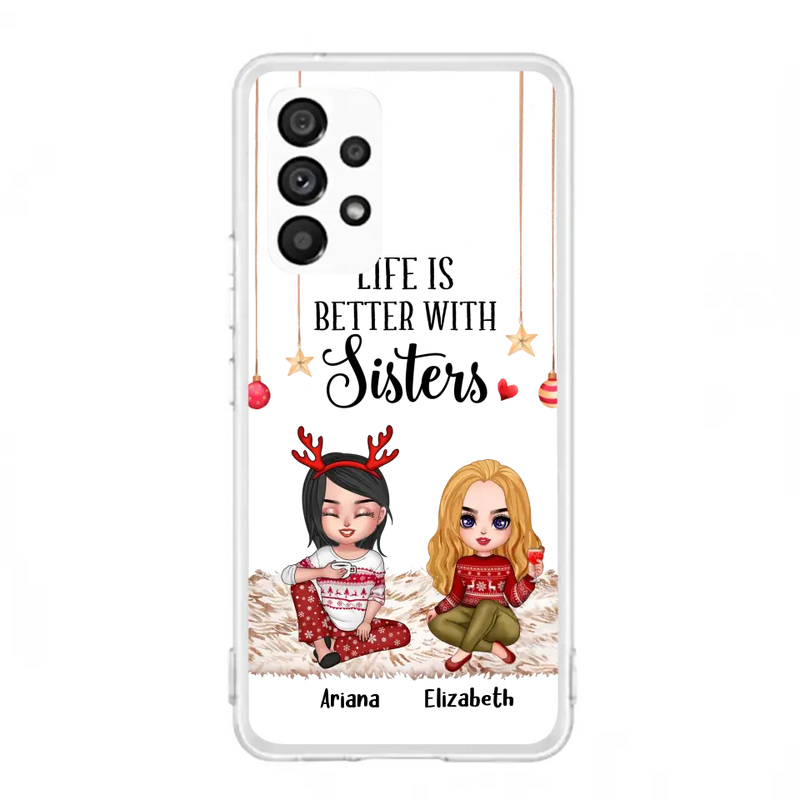 Personalized Besties Phone Case - Gift Idea For Friends/Sisters/Besties - Life Is Better With Sisters - Up to 5 People - Case For iPhone/Samsung