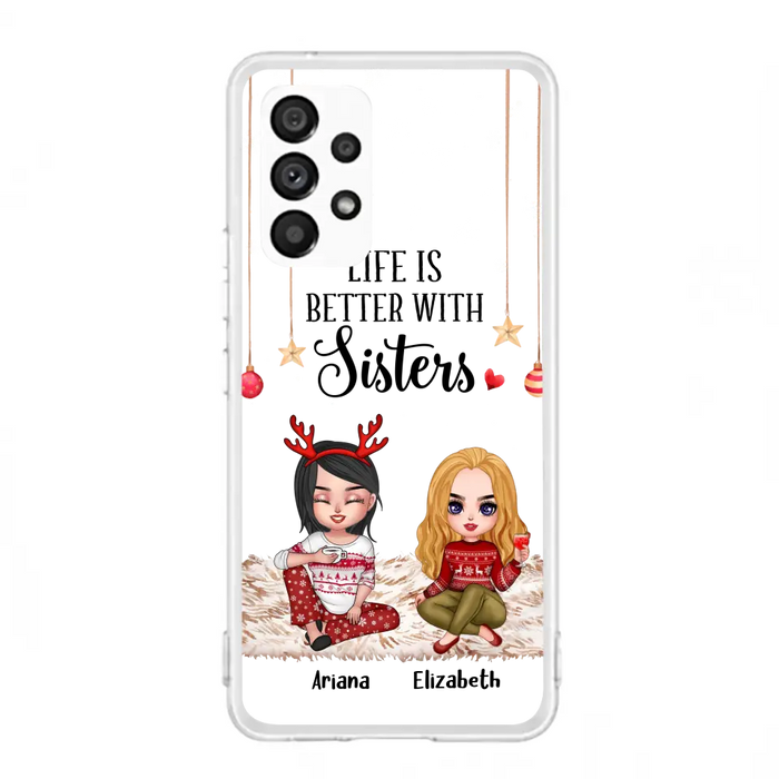 Custom Personalized Besties Phone Case - Gift Idea For Friends/Sisters/Besties - Life Is Better With Sisters - Upto 5 People - Case For iPhone/Samsung