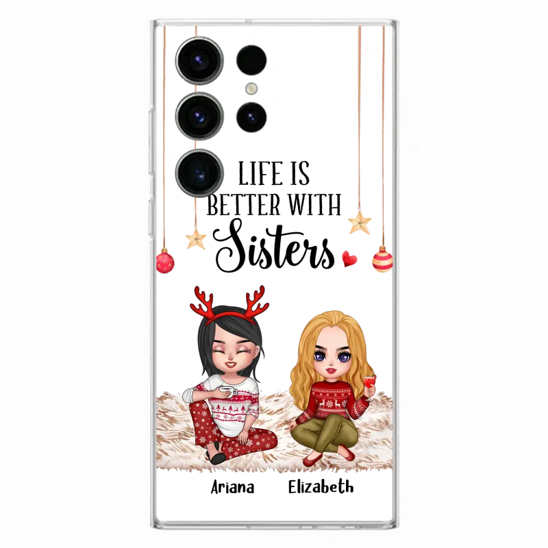 Personalized Besties Phone Case - Gift Idea For Friends/Sisters/Besties - Life Is Better With Sisters - Up to 5 People - Case For iPhone/Samsung