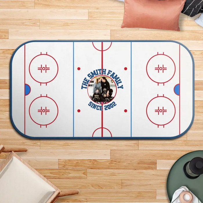 Custom Personalized Ice Hockey Rug - Gift Idea For Ice Hockey Lover/ Family Gift