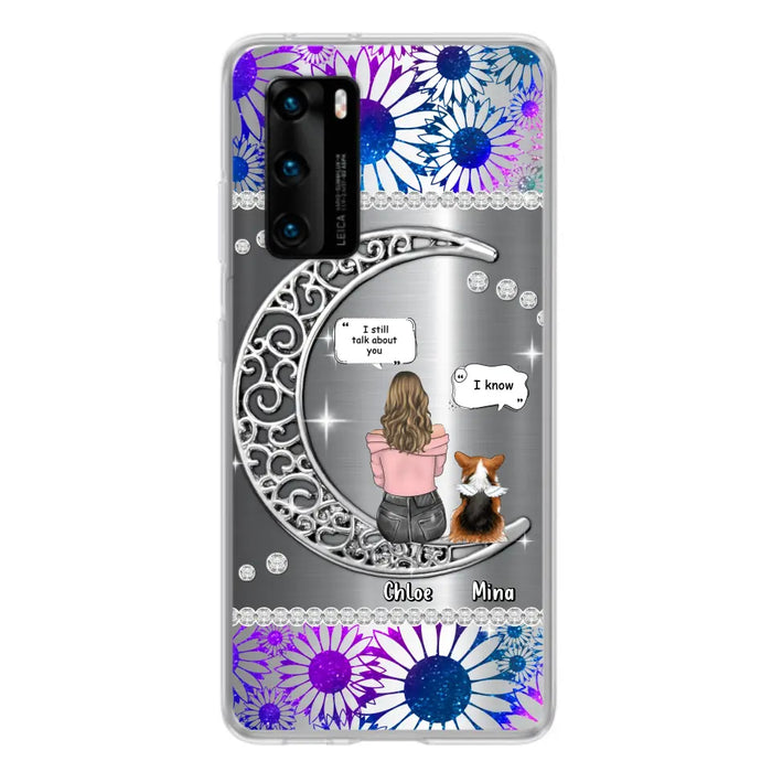 Custom Personalized To The Moon & Back Silver Pet Phone Case - Memorial Gift Idea For Dog/ Cat/ Rabbits Owners - Up to 4 Dogs/ Cats/ Rabbits - Case For Xiaomi/ Oppo/ Huawei