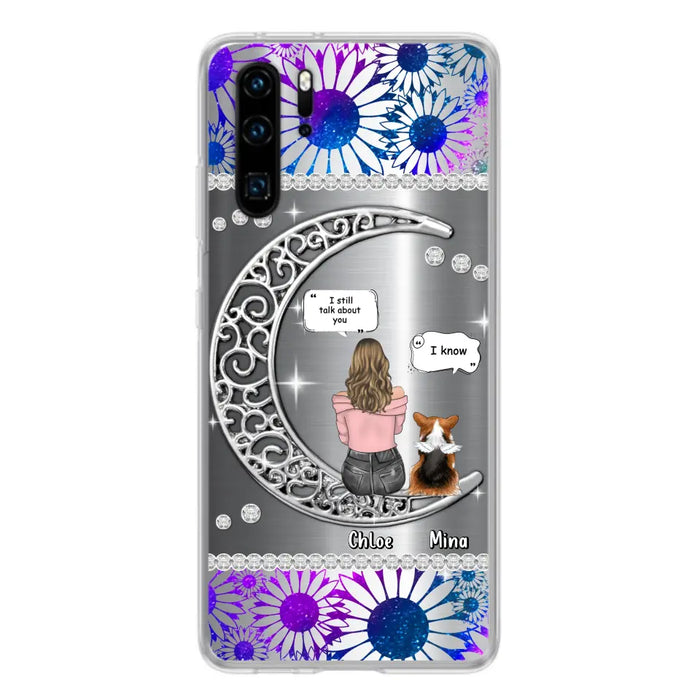 Custom Personalized To The Moon & Back Silver Pet Phone Case - Memorial Gift Idea For Dog/ Cat/ Rabbits Owners - Up to 4 Dogs/ Cats/ Rabbits - Case For Xiaomi/ Oppo/ Huawei