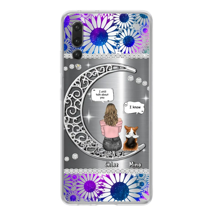 Custom Personalized To The Moon & Back Silver Pet Phone Case - Memorial Gift Idea For Dog/ Cat/ Rabbits Owners - Up to 4 Dogs/ Cats/ Rabbits - Case For Xiaomi/ Oppo/ Huawei