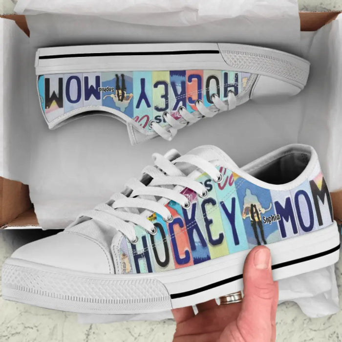 Custom Hockey Mom Canvas Sneakers - Gift Idea For Hockey