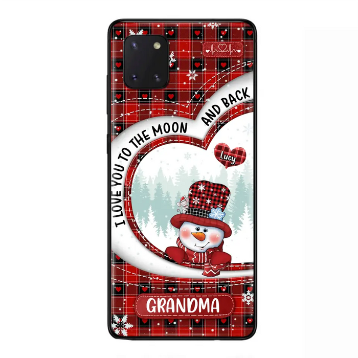 Custom Personalized Snowman Grandma Phone Case - Christmas Gift Idea For Grandma - Up to 12 Kids - Case For iPhone/Samsung - I Love You To The Moon And Back