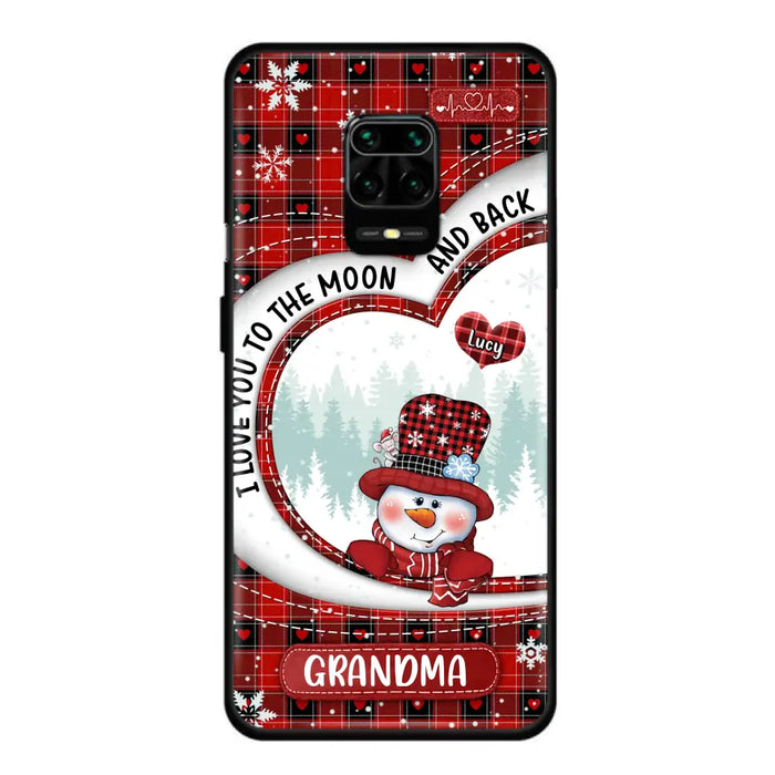 Custom Personalized Snowman Grandma Phone Case - Christmas Gift Idea For Grandma - Up to 12 Kids - Case For Xiaomi/ Oppo/ Huawei - I Love You To The Moon And Back