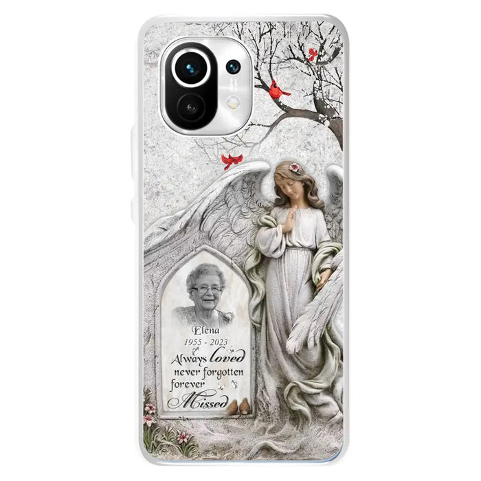 Custom Personalized Angel Memorial Phone Case - Upload Photo - Memorial Gift Idea For Family Member - Always Loved Never Forgotten Forever Missed - Case For Xiaomi/ Oppo/ Huawei