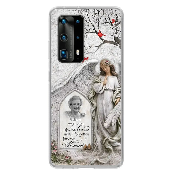 Custom Personalized Angel Memorial Phone Case - Upload Photo - Memorial Gift Idea For Family Member - Always Loved Never Forgotten Forever Missed - Case For Xiaomi/ Oppo/ Huawei